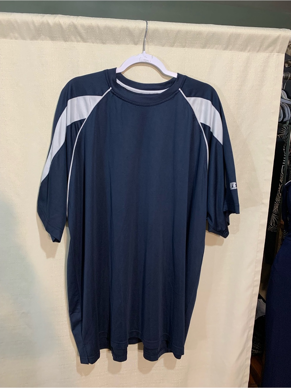 Russell Athletic Navy and White Short-Sleeve Athletic Tee A1/15